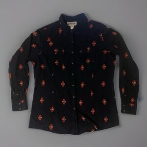 Real Ariat Youth Blue Wester Pattern Shirt  XL
